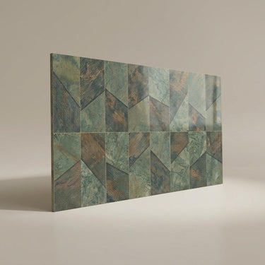 Refined Obsidian Green, Grey, Patterned, Tiles - Vitrified - Full Body, 4 x 2 ft, 9 mm