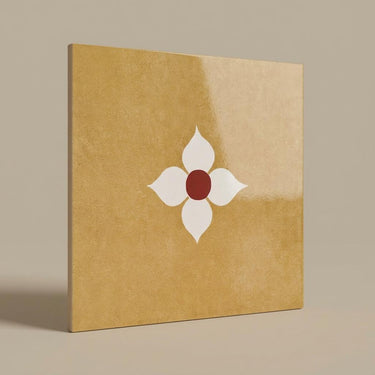 Chettinad Amber Blossom, Dark Brown, Athangudi, Tiles - Vitrified - Full Body, 1 x 1 ft, 9 mm