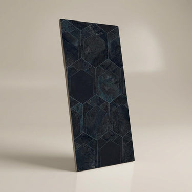 Elegant Obsidian Viola, Charcoal, Patterned, Tiles - Vitrified - Full Body, 4 x 2 ft, 9 mm