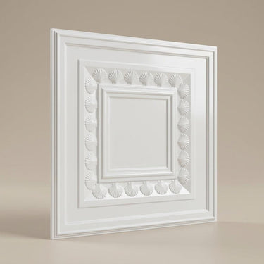 Paintable Classic - Greek Geometric - White - Decorative Ceiling Panel - 2 ft x 2 ft
