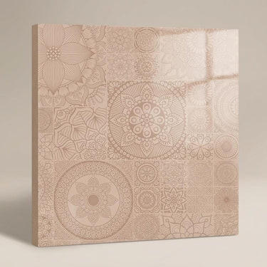 Mandala Desert Palm Contemporary, Beige, Printed, Tiles - Vitrified - Full Body, 2 x 2 ft, 8.5 mm
