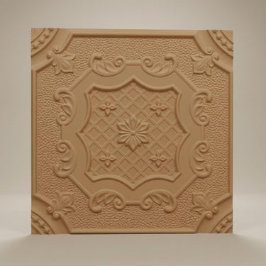 Dye Brown Candy - Persian Motifs - Brown - Decorative Ceiling Panel - 2 ft x 2 ft