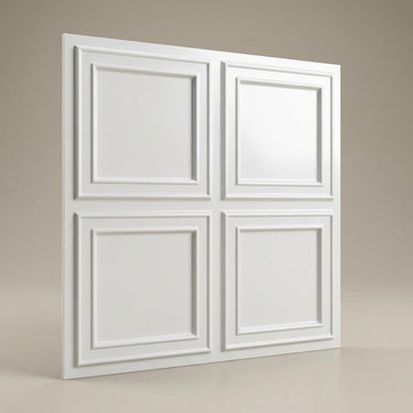 Basic Paintable - Greek Geometric - White - Decorative Ceiling Panel - 2 ft x 2 ft