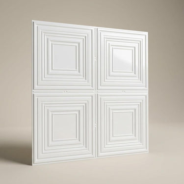 Paintable Dawn - Greek Geometric - White - Decorative Ceiling Panel - 2 ft x 2 ft