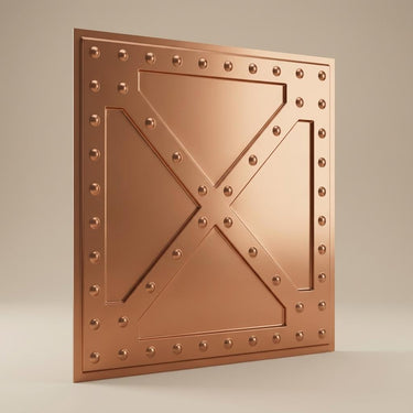 Sheen Copper - Greek Geometric - Copper - Decorative Ceiling Panel - 2 ft x 2 ft