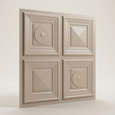 Hue Rodeo Dust - Greek Geometric - Tan - Decorative Ceiling Panel - 2 ft x 2 ft