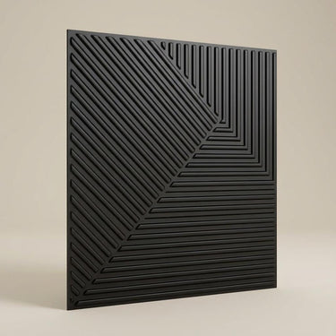 Matte Black - Greek Geometric - Black - Decorative Ceiling Panel - 2 ft x 2 ft