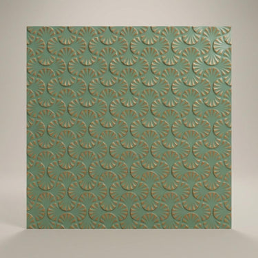 Modern Arabian Green - Moraccan Meshwork - Green, Gold - Decorative Ceiling Panel - 2 ft x 2 ft