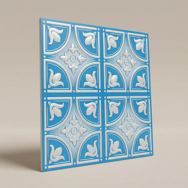 Artistic Blue Dove - Baali Botanical - Blue, Grey - Decorative Ceiling Panel - 2 ft x 2 ft