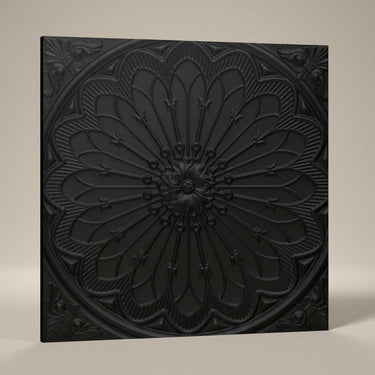 Real Black - Baali Botanical - Black - Decorative Ceiling Panel - 2 ft x 2 ft