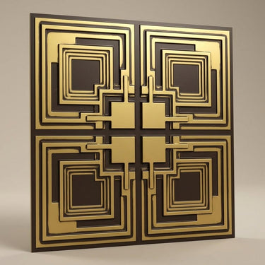 Antique Brass Legacy - Greek Geometric - Brass, Bronze - Decorative Ceiling Panel - 2 ft x 2 ft