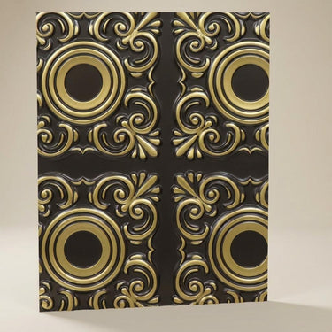 Antique Brass Hammered - Baali Botanical - Brass, Bronze - Decorative Ceiling Panel - 2 ft x 2 ft