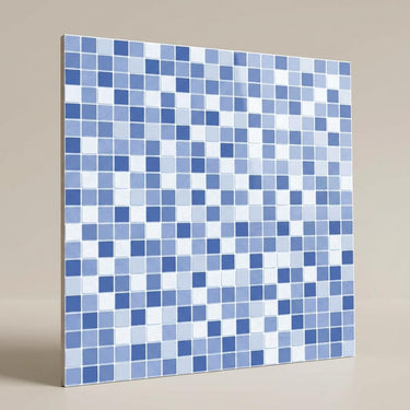Florentine Azure Mosaic, Light Blue, Zellige Chips, Tiles - Vitrified - Full Body, 1 x 1 ft, 9 mm