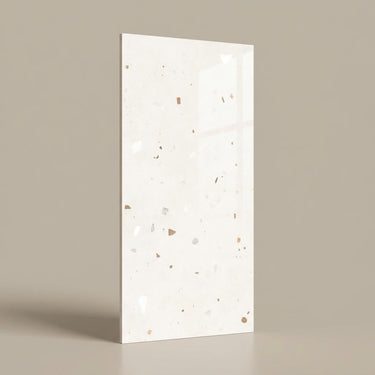Venetian Fine Pearl, Warm White, Terrazzo, Tiles - Vitrified - Full Body, 4 x 2 ft, 9 mm