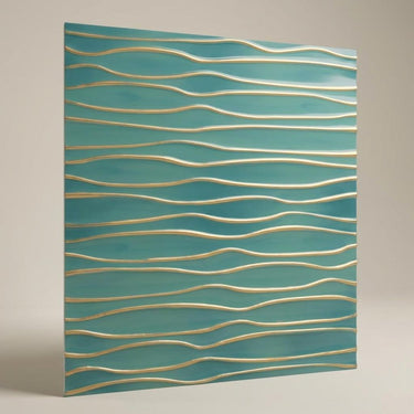 Urban Vintage Tin - Greek Geometric - Blue, Silver - Decorative Ceiling Panel - 2 ft x 2 ft