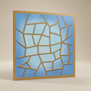 Intense Golden Swan - Moraccan Meshwork - Gold, Yellow - Decorative Ceiling Panel - 2 ft x 2 ft