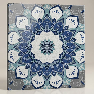 Mystic Flower Blue Artistic, Medium Grey, Printed, Tiles - Vitrified - Full Body, 2 x 2 ft, 9 mm