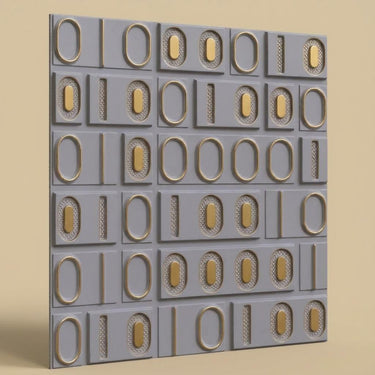 Royal Grey Innovate - Greek Geometric - Silver, Grey - Decorative Ceiling Panel - 2 ft x 2 ft