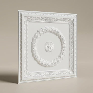 Crisp Paintable - Persian Motifs - White - Decorative Ceiling Panel - 2 ft x 2 ft