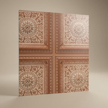 Bold Sandstone - Persian Motifs - Beige, Brown - Decorative Ceiling Panel - 2 ft x 2 ft