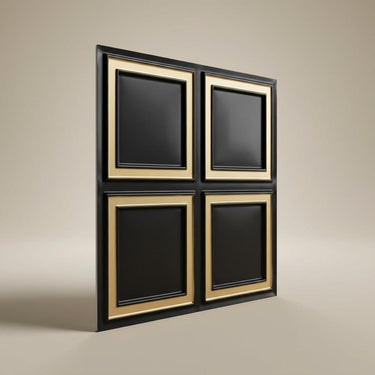 Sparkle Gold Mine - Greek Geometric - Gold, Brown - Decorative Ceiling Panel - 2 ft x 2 ft