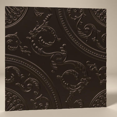 Rich Mocha - Persian Motifs - Brown - Decorative Ceiling Panel - 2 ft x 2 ft