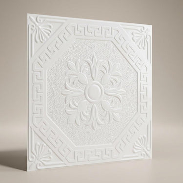 Paintable Light - Baali Botanical - White - Decorative Ceiling Panel - 2 ft x 2 ft