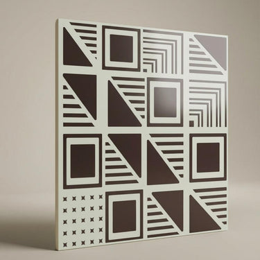 Polished Antique Mocha - Greek Geometric - Brown - Decorative Ceiling Panel - 2 ft x 2 ft