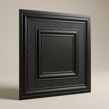 Natural Black - Greek Geometric - Black - Decorative Ceiling Panel - 2 ft x 2 ft