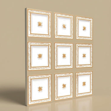 Weathered Antique White - Greek Geometric - White, Beige - Decorative Ceiling Panel - 2 ft x 2 ft