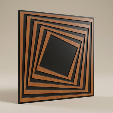 Regal Antique Teakwood - Greek Geometric - Brown, Bronze - Decorative Ceiling Panel - 2 ft x 2 ft