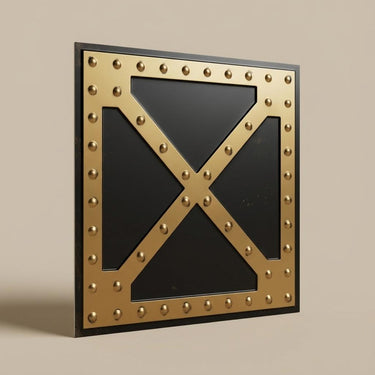 Antique Gold Rustic - Greek Geometric - Gold, Brown - Decorative Ceiling Panel - 2 ft x 2 ft