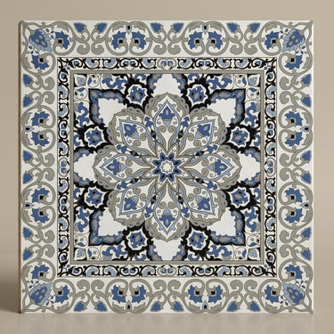 Opulence Royal Blue Artistic, Medium Grey, Printed, Tiles - Vitrified - Full Body, 2 x 2 ft, 9 mm
